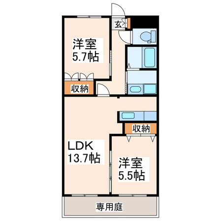 花立車庫 徒歩1分 1階の物件間取画像